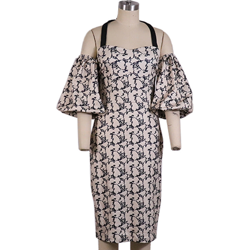 Women's Off-Shoulder Printed Tube Top Dress