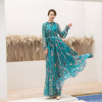 Chiffon Floral Beach Maxi Dress