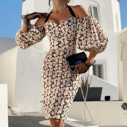Women's Off-Shoulder Printed Tube Top Dress